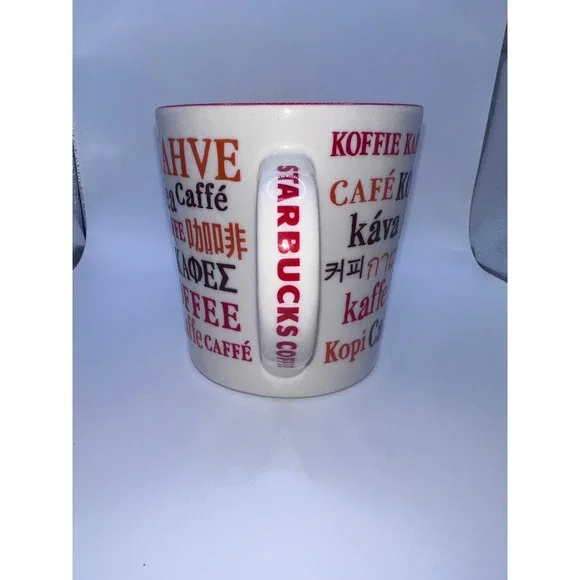 Starbucks 2008 International Languages Mug 16 OZ Red Orange Y2K Coffee Tea - Picture 4 of 9